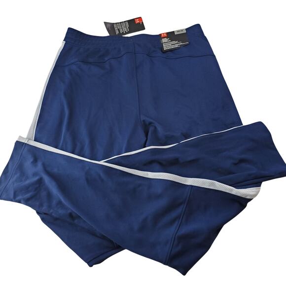 NWT Under Armour Men's Med Fitted Performance Taper Joggers Dark Blue Zipper Leg - Picture 8 of 13